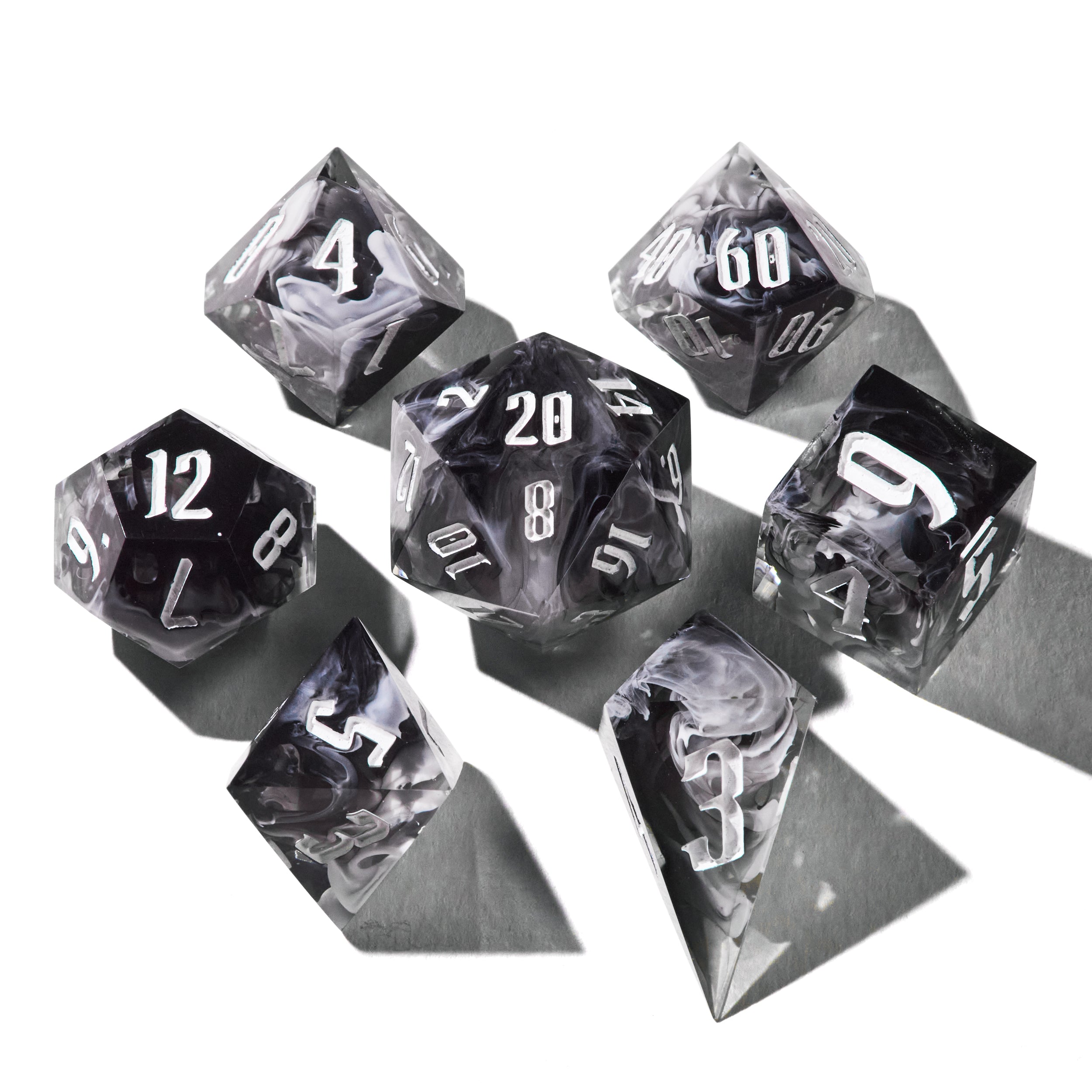 Ghost Dust Swirl Dice Set