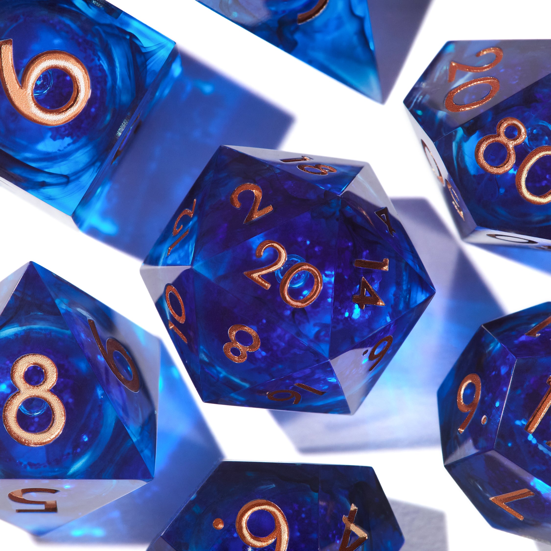 Royal Sapphire Liquid Core Dice Set
