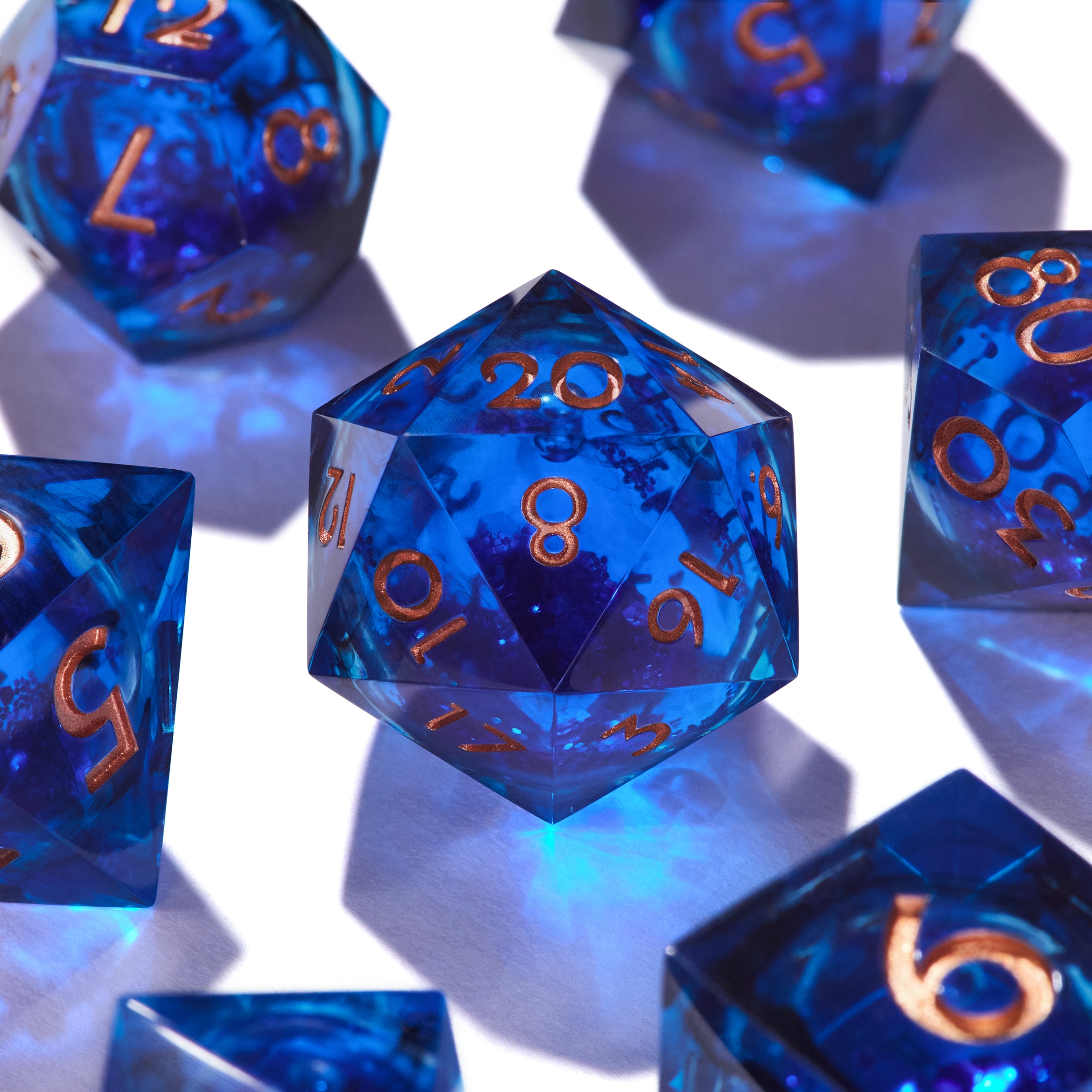 Royal Sapphire Liquid Core Dice Set
