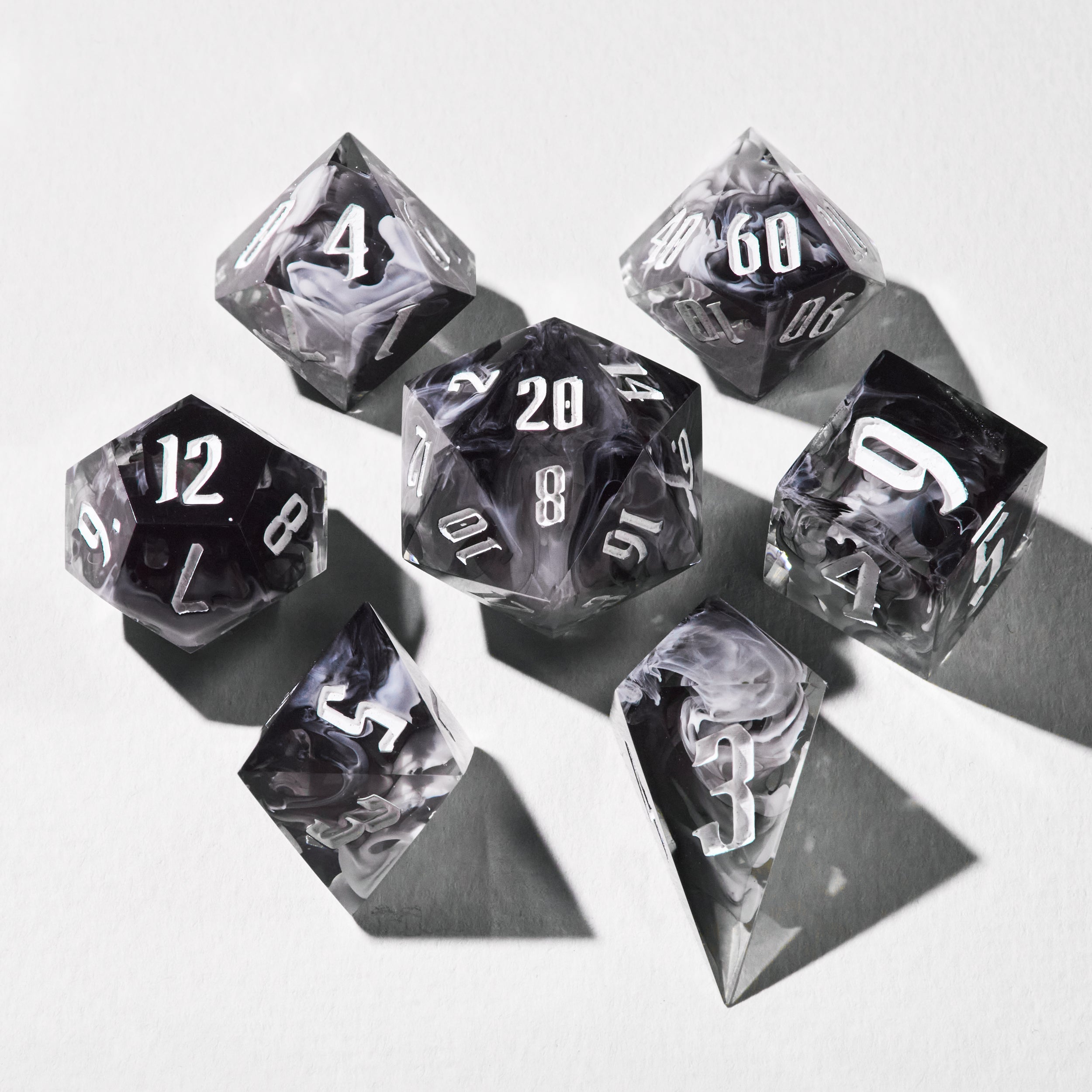 Ghost Dust Swirl Dice Set
