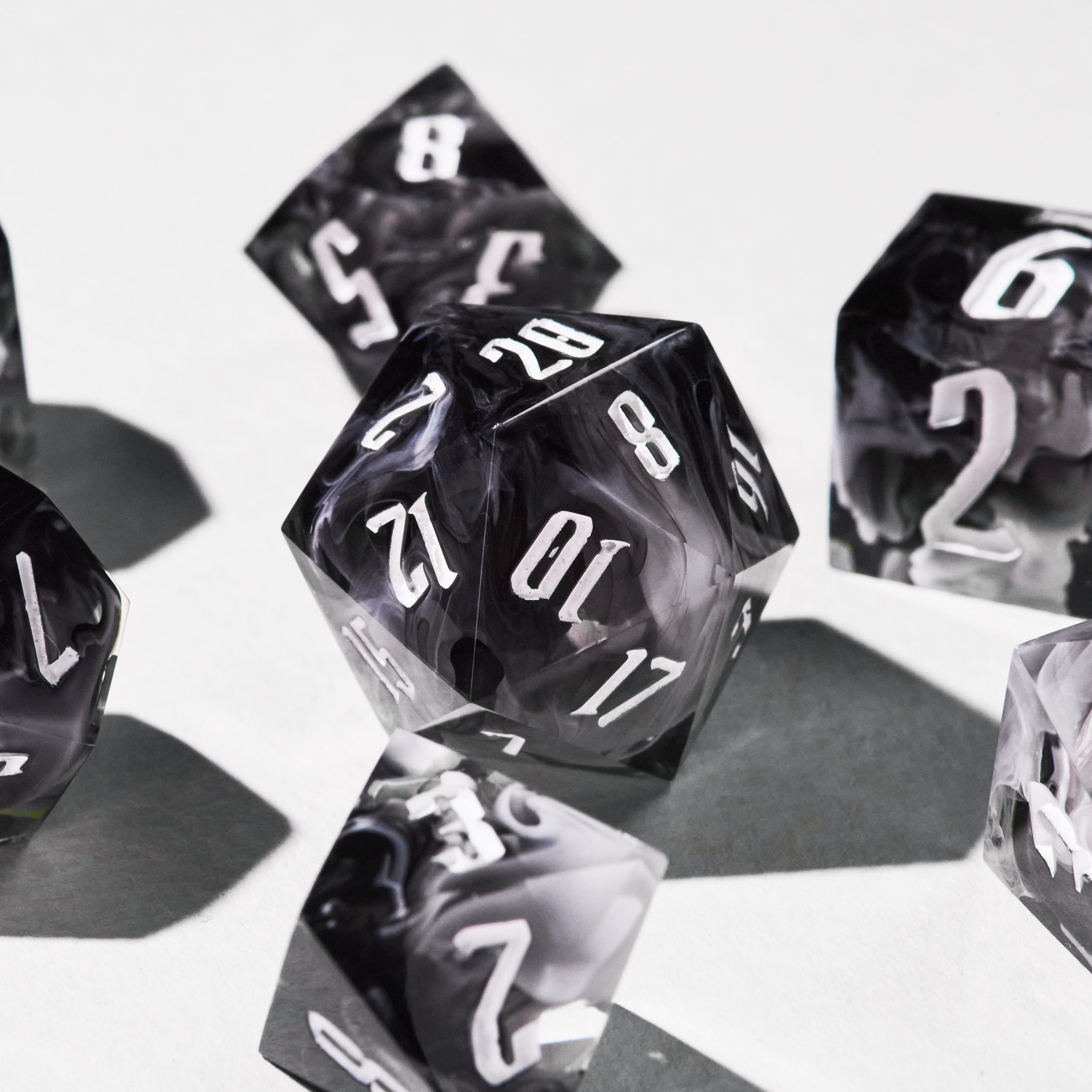 Ghost Dust Swirl Dice Set