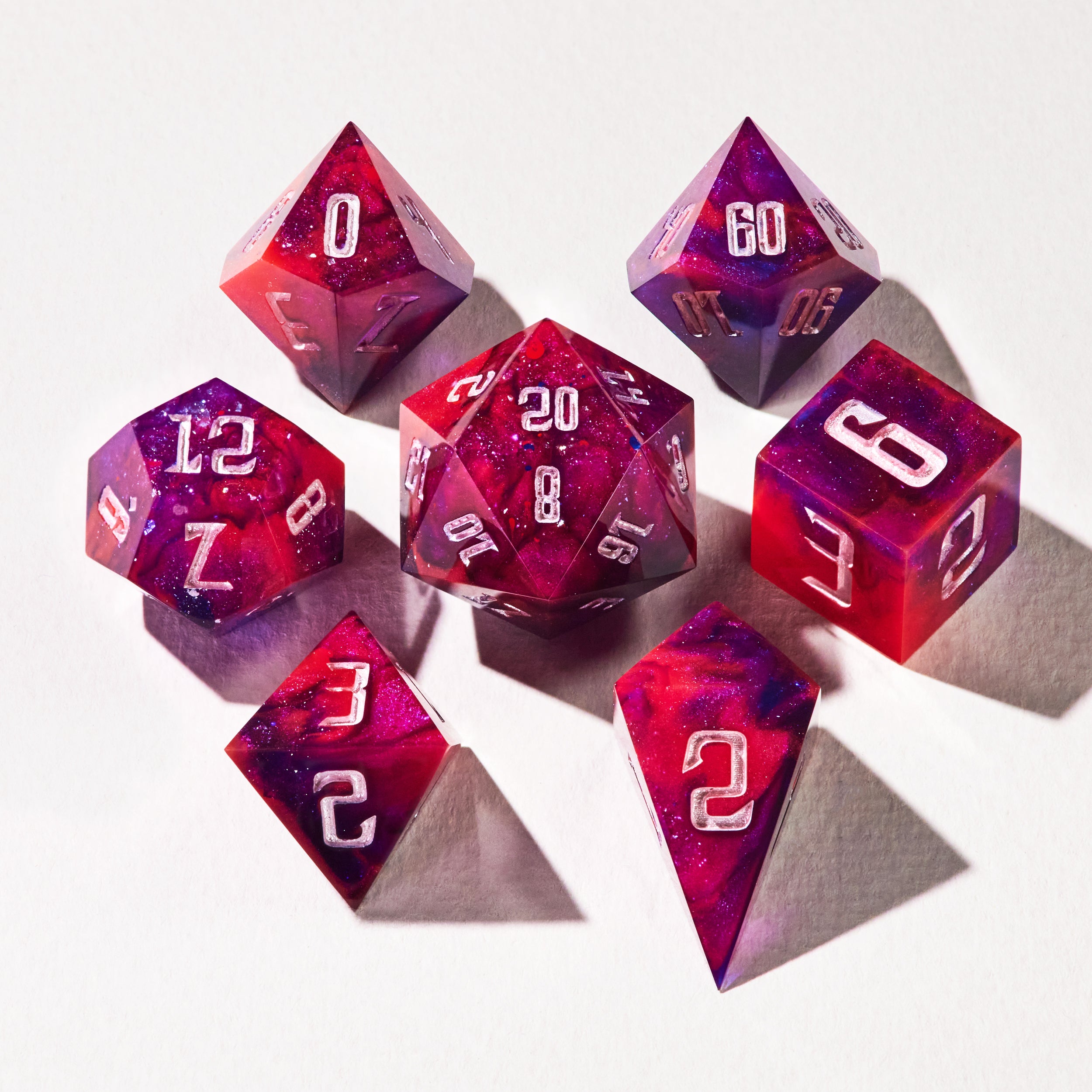 Pink Galaxy Dice Set