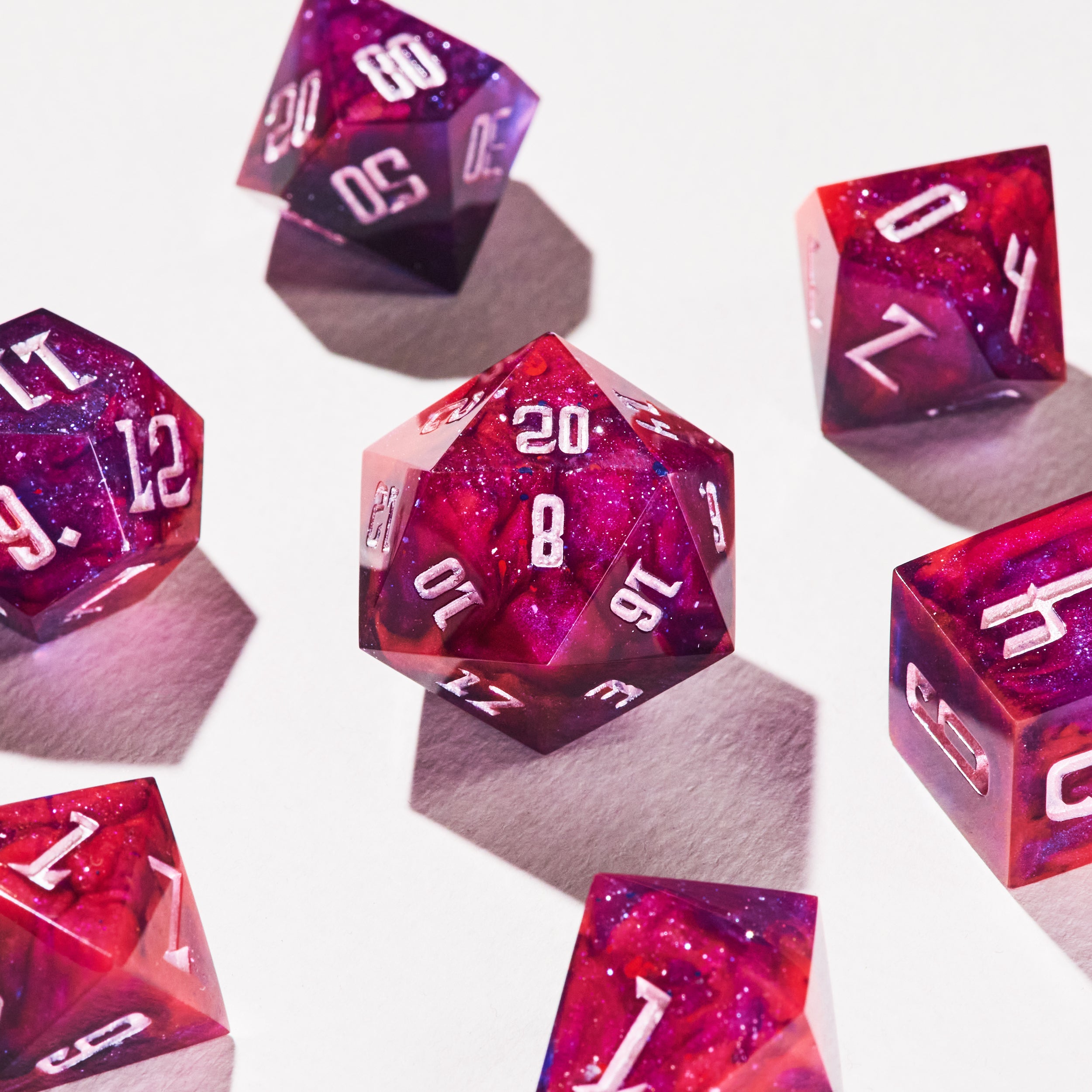 Pink Galaxy Dice Set