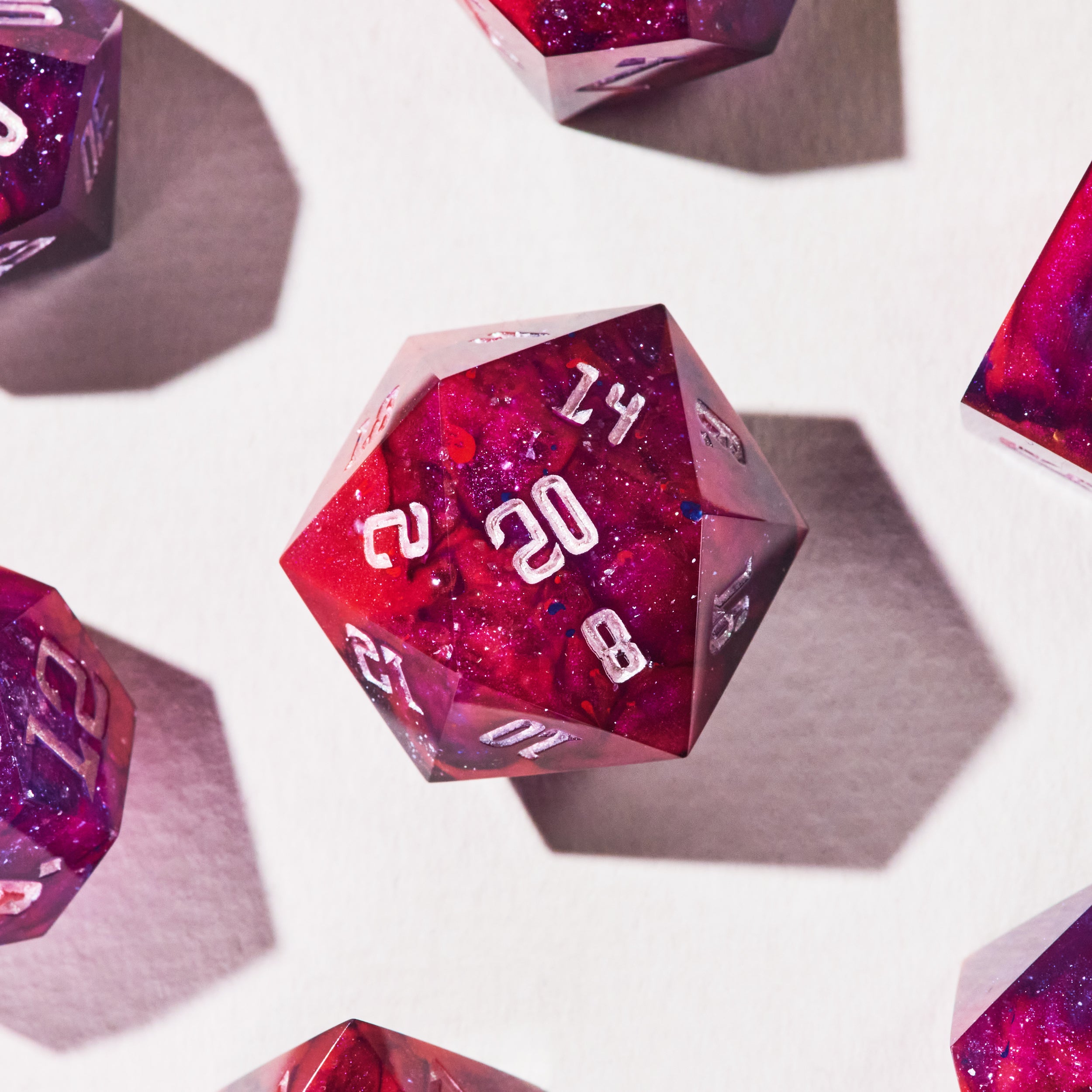 Pink Galaxy Dice Set