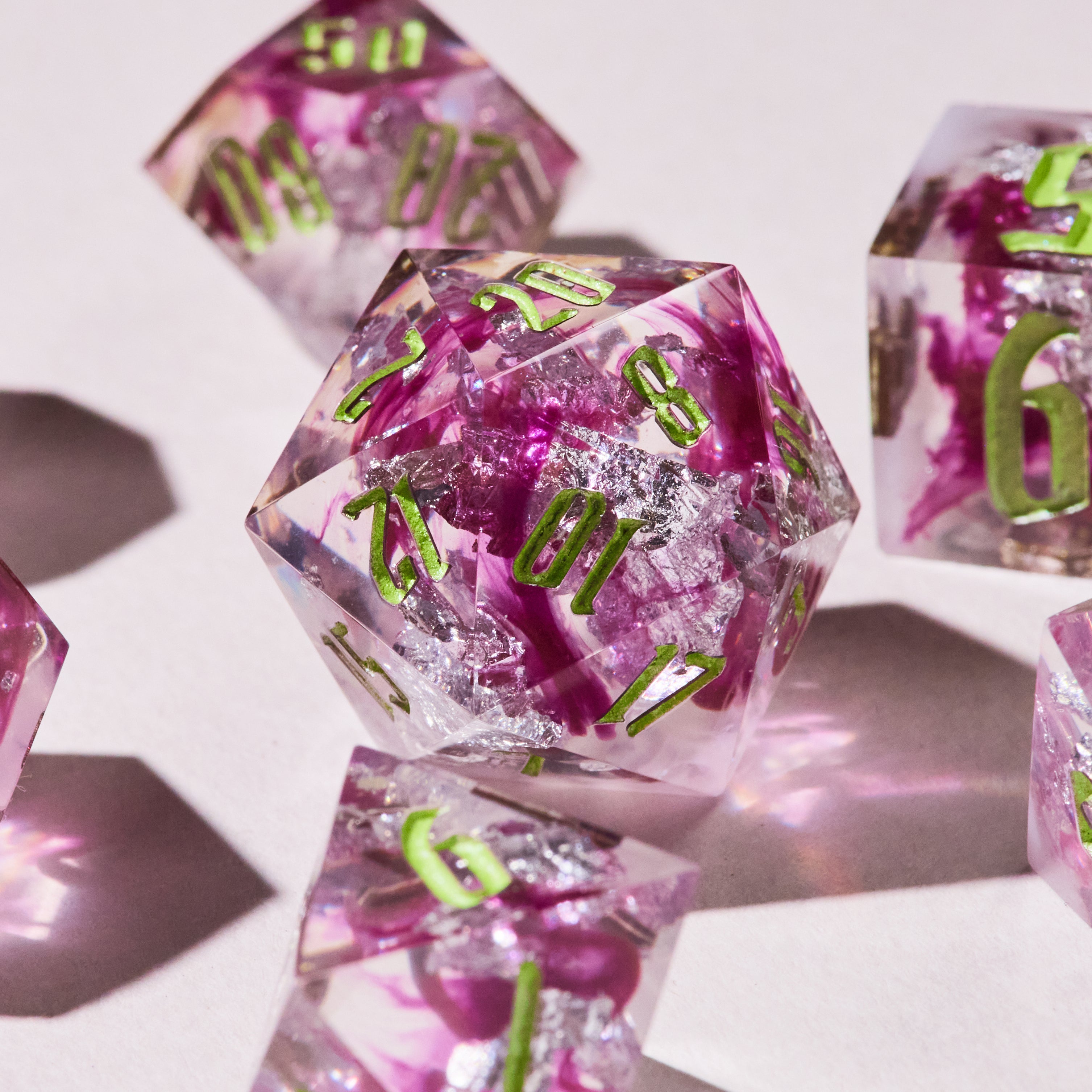 Roselight Crystals Dice Set