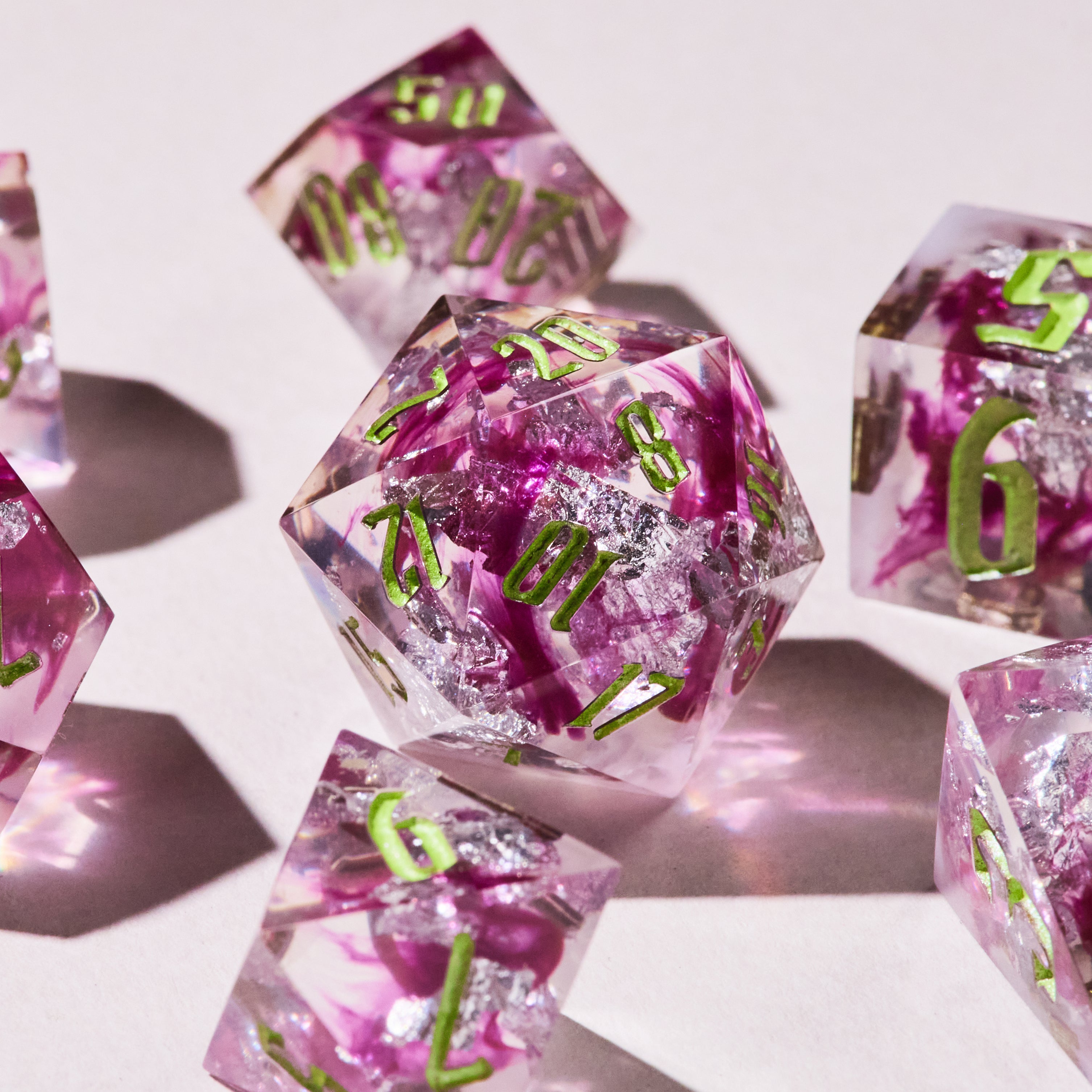 Roselight Crystals Dice Set