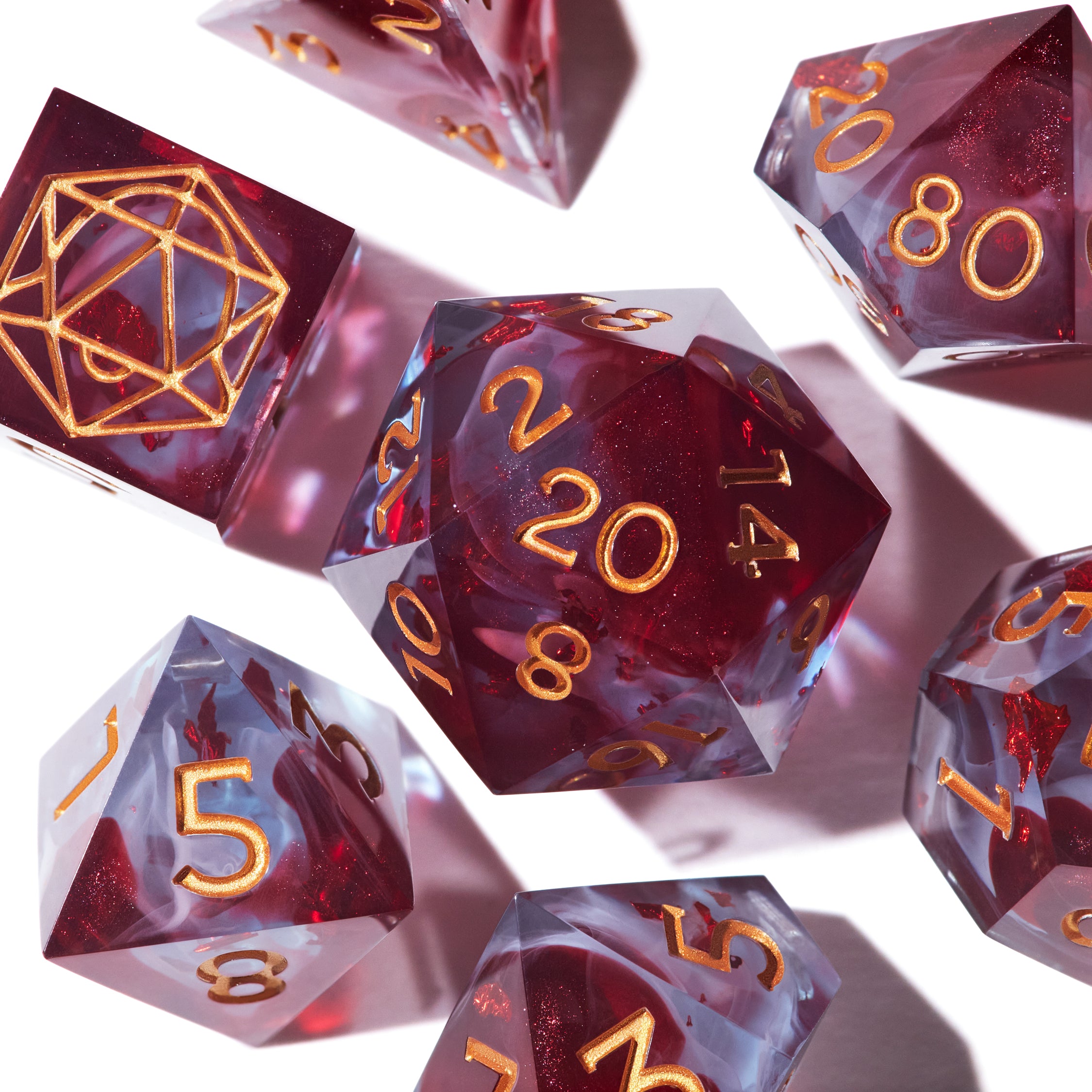 Ruby Eclipse Dice Set