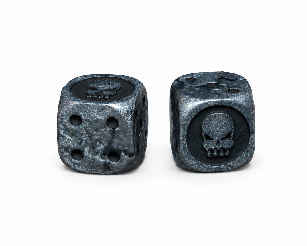 Shadowsteel Skull D6 Dice