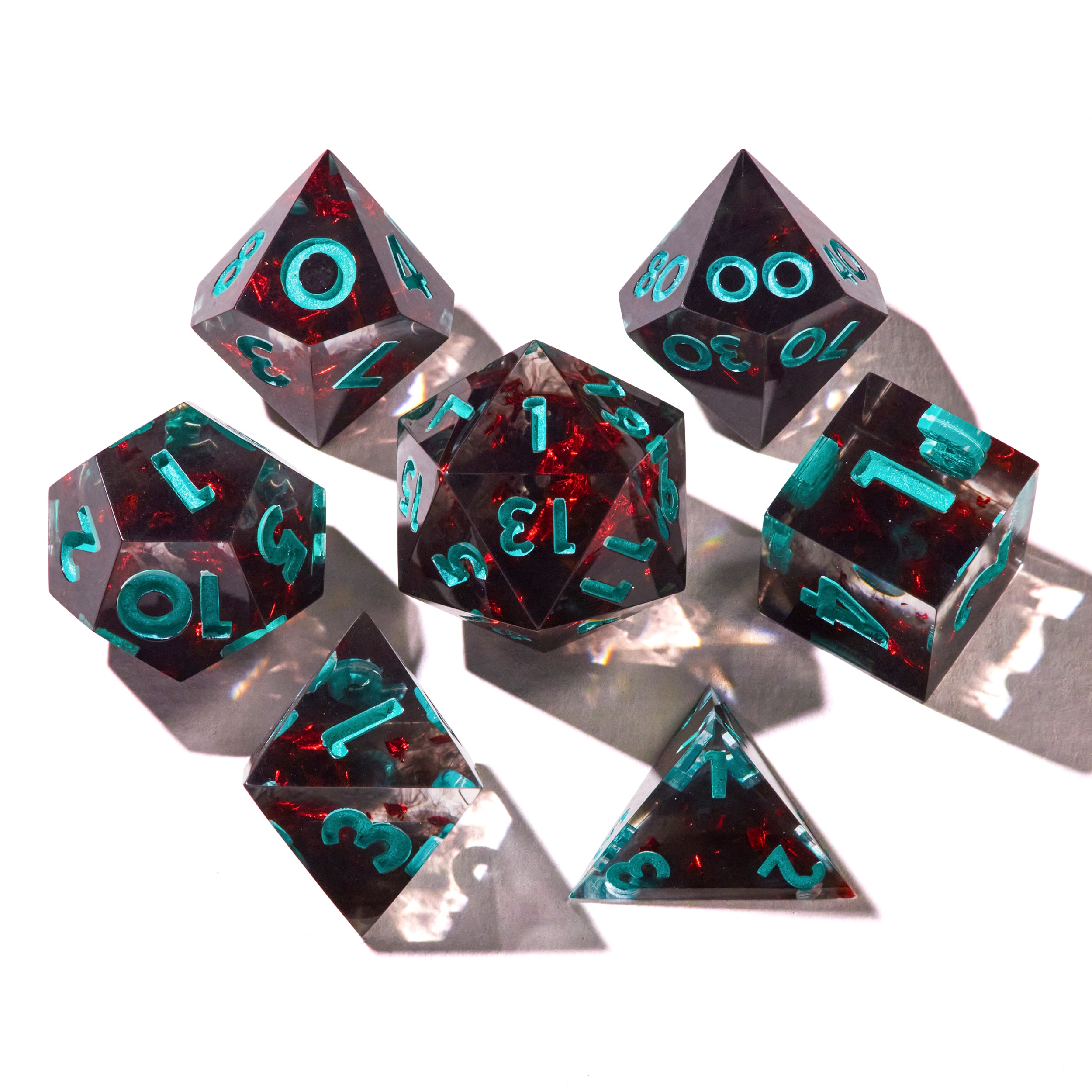 Dark Ruby Swirl Dice Set