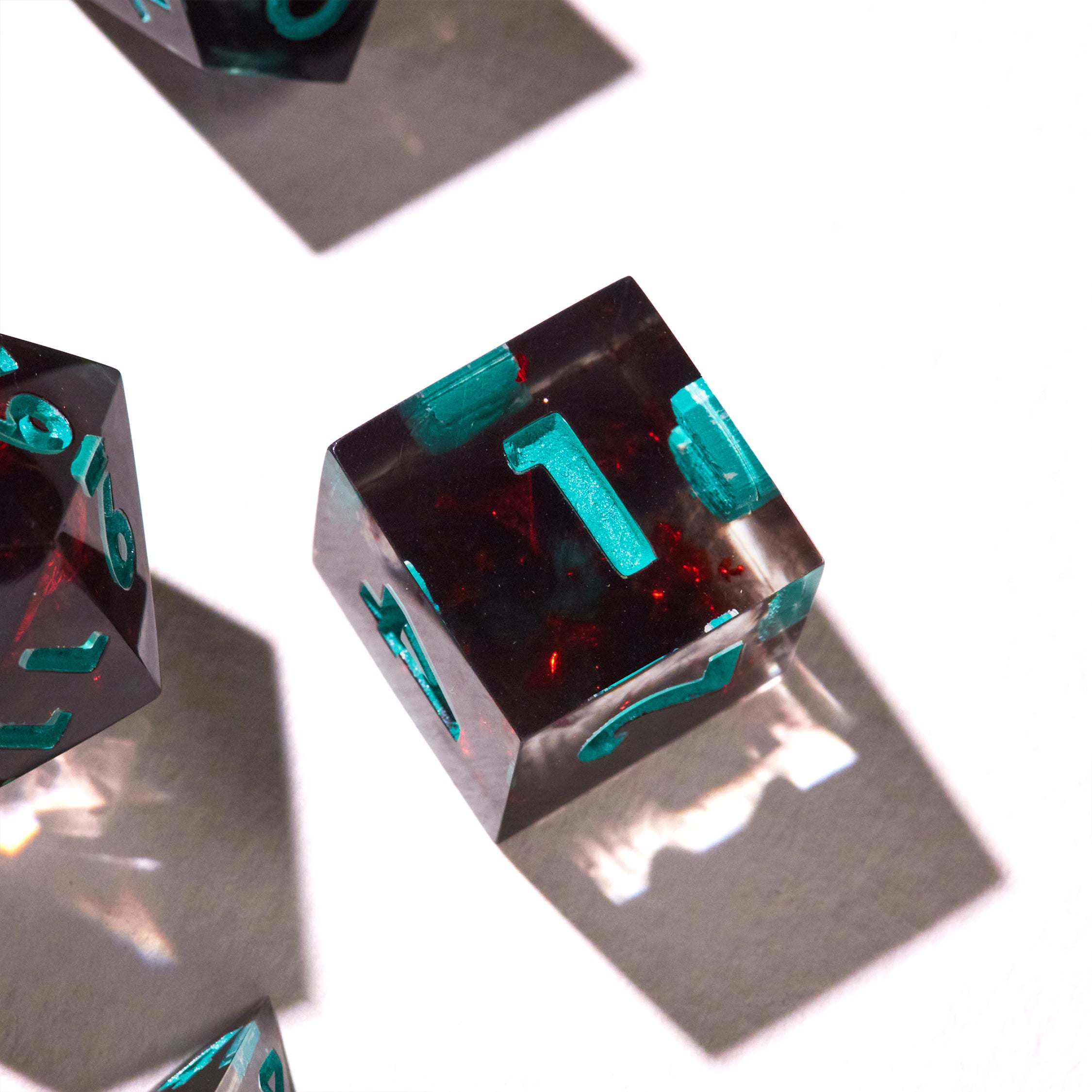 Dark Ruby Swirl Dice Set