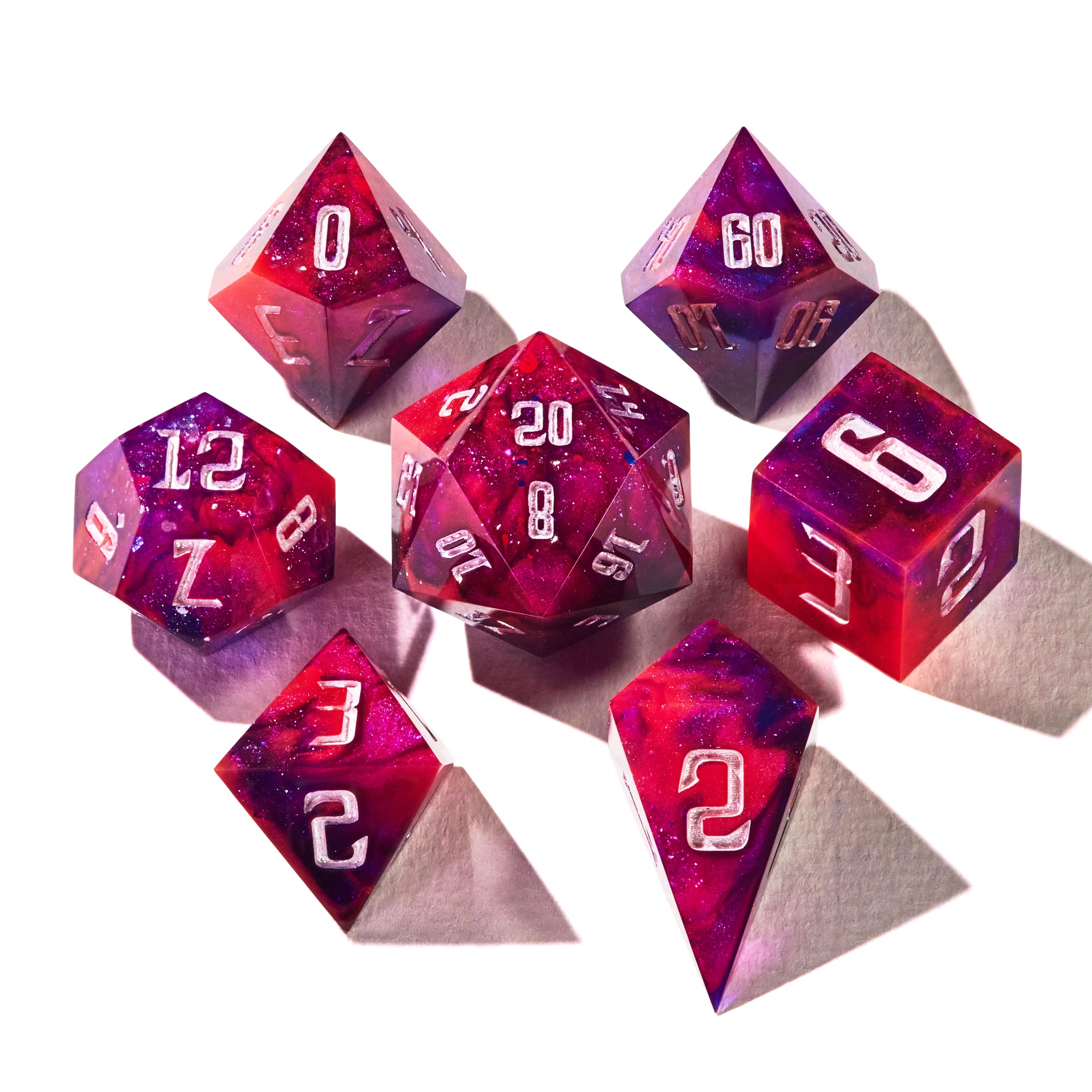 Pink Galaxy Dice Set
