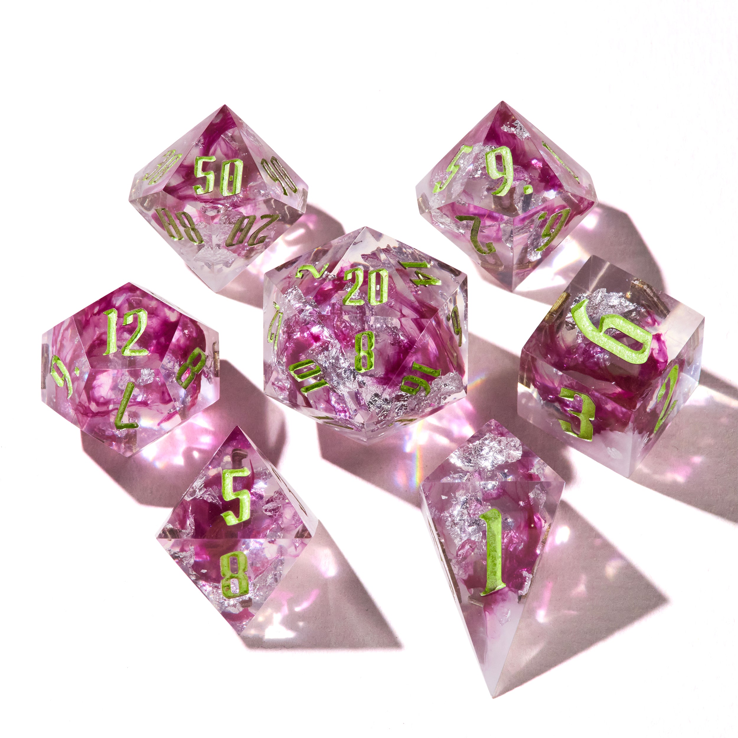 Roselight Crystals Dice Set
