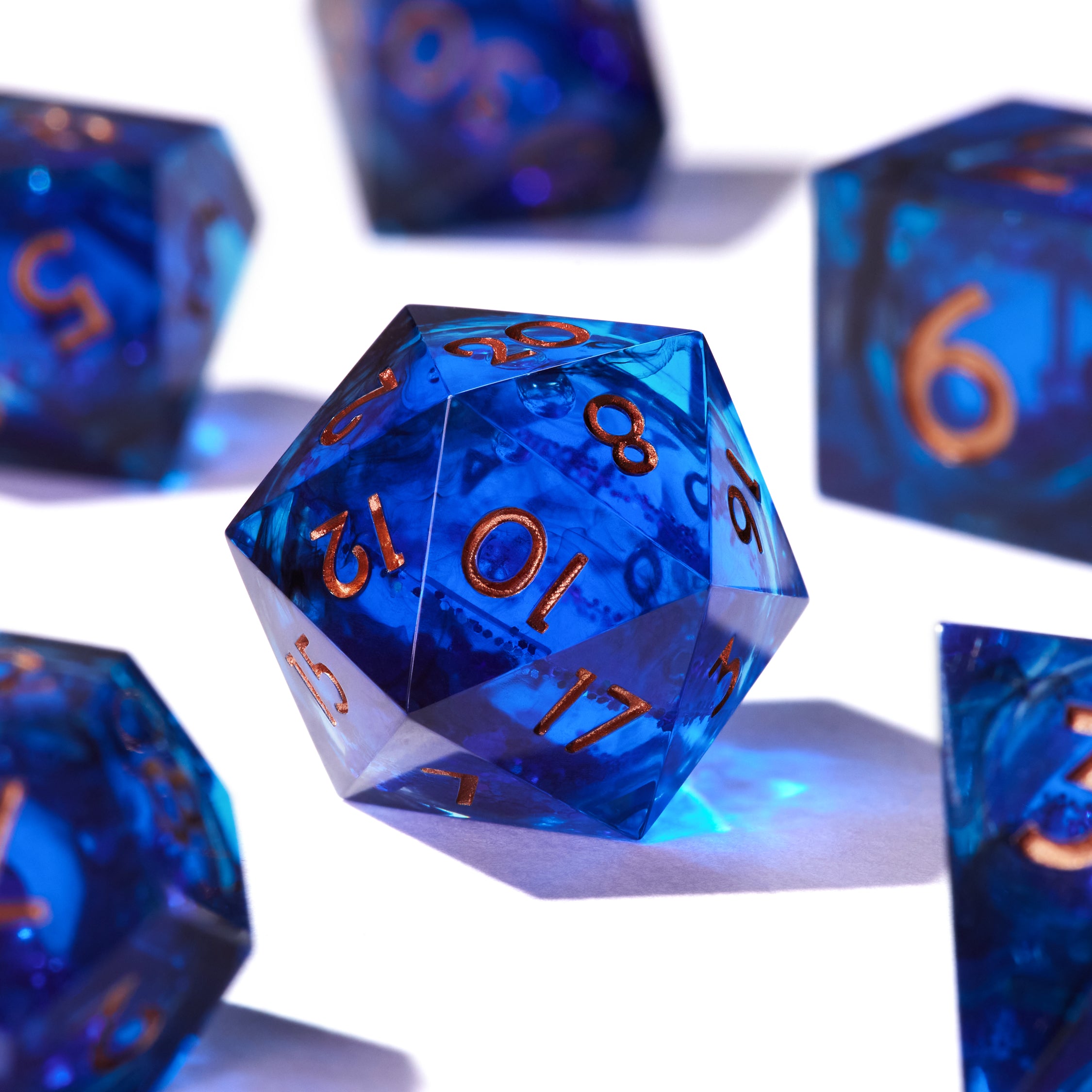 Royal Sapphire Liquid Core Dice Set
