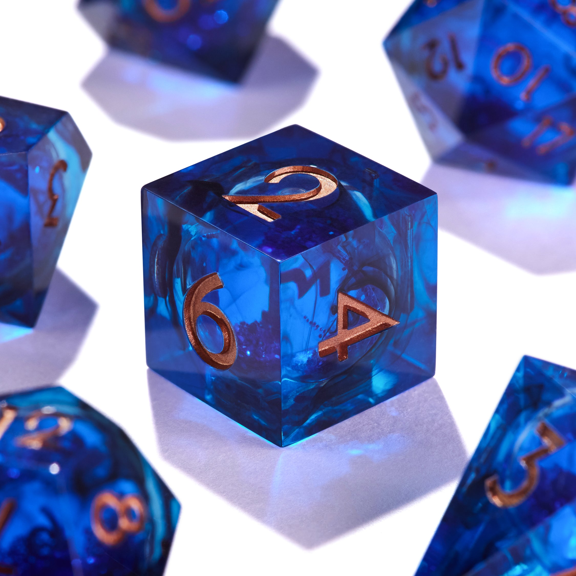 Royal Sapphire Liquid Core Dice Set