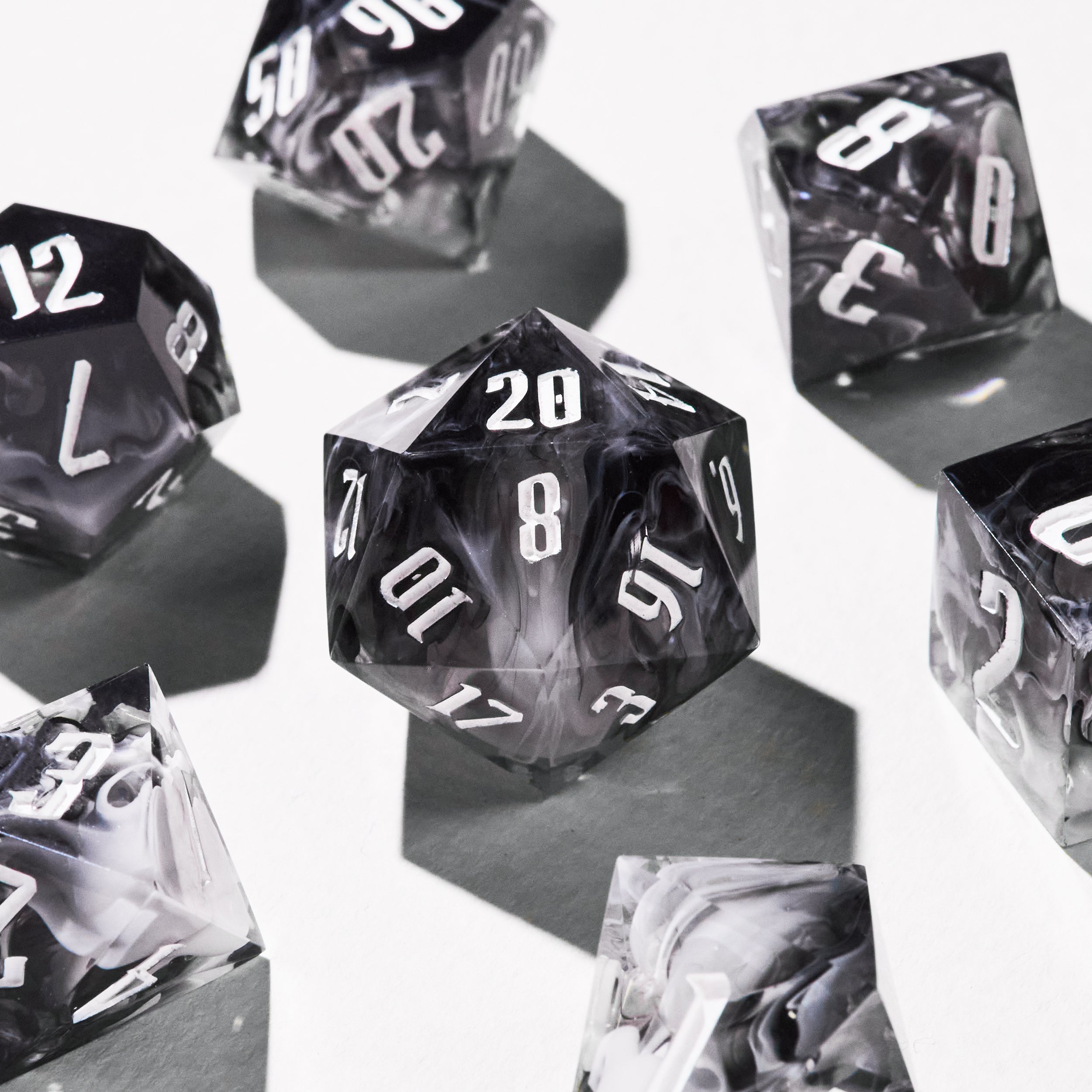 Ghost Dust Swirl Dice Set