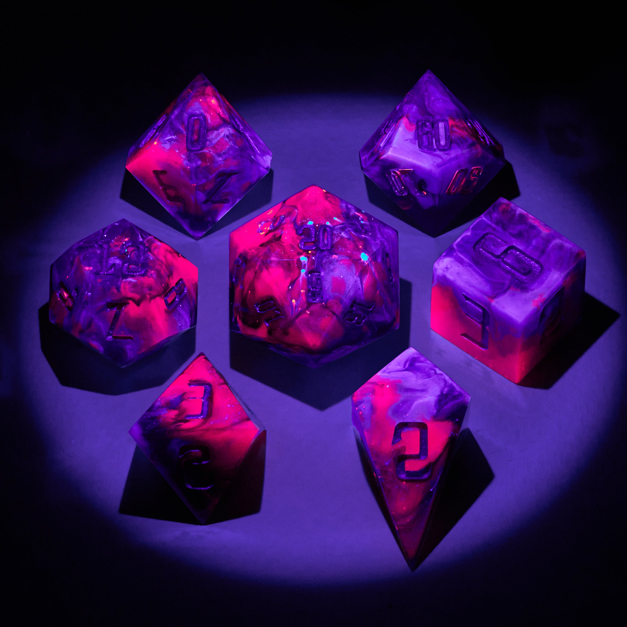Pink Galaxy Dice Set