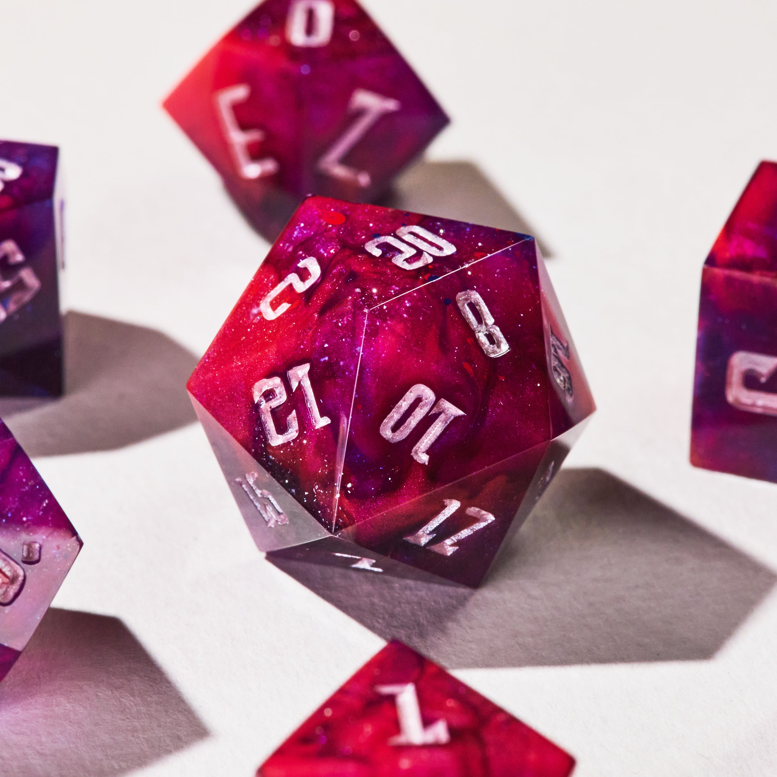 Pink Galaxy Dice Set
