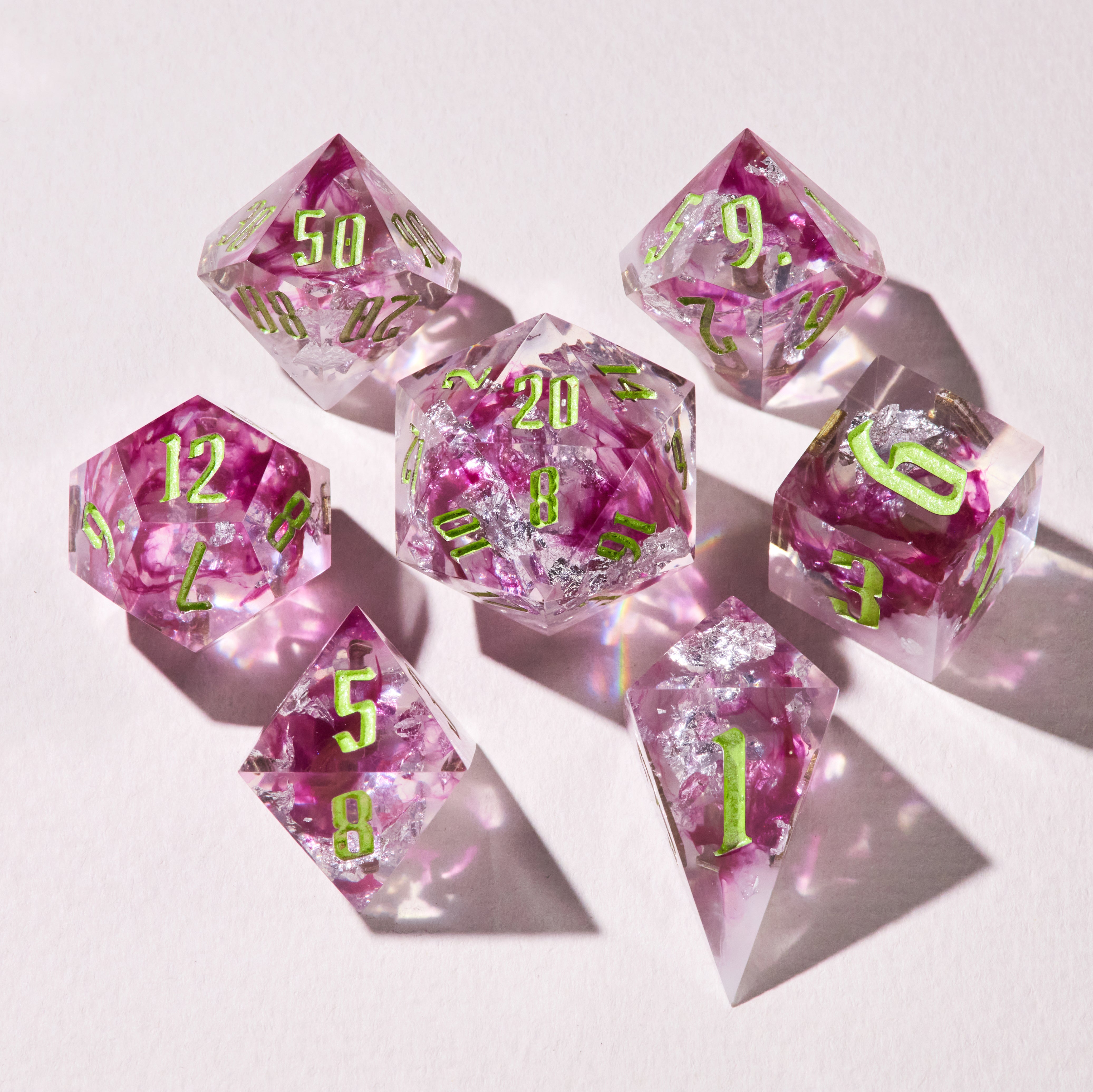 Roselight Crystals Dice Set