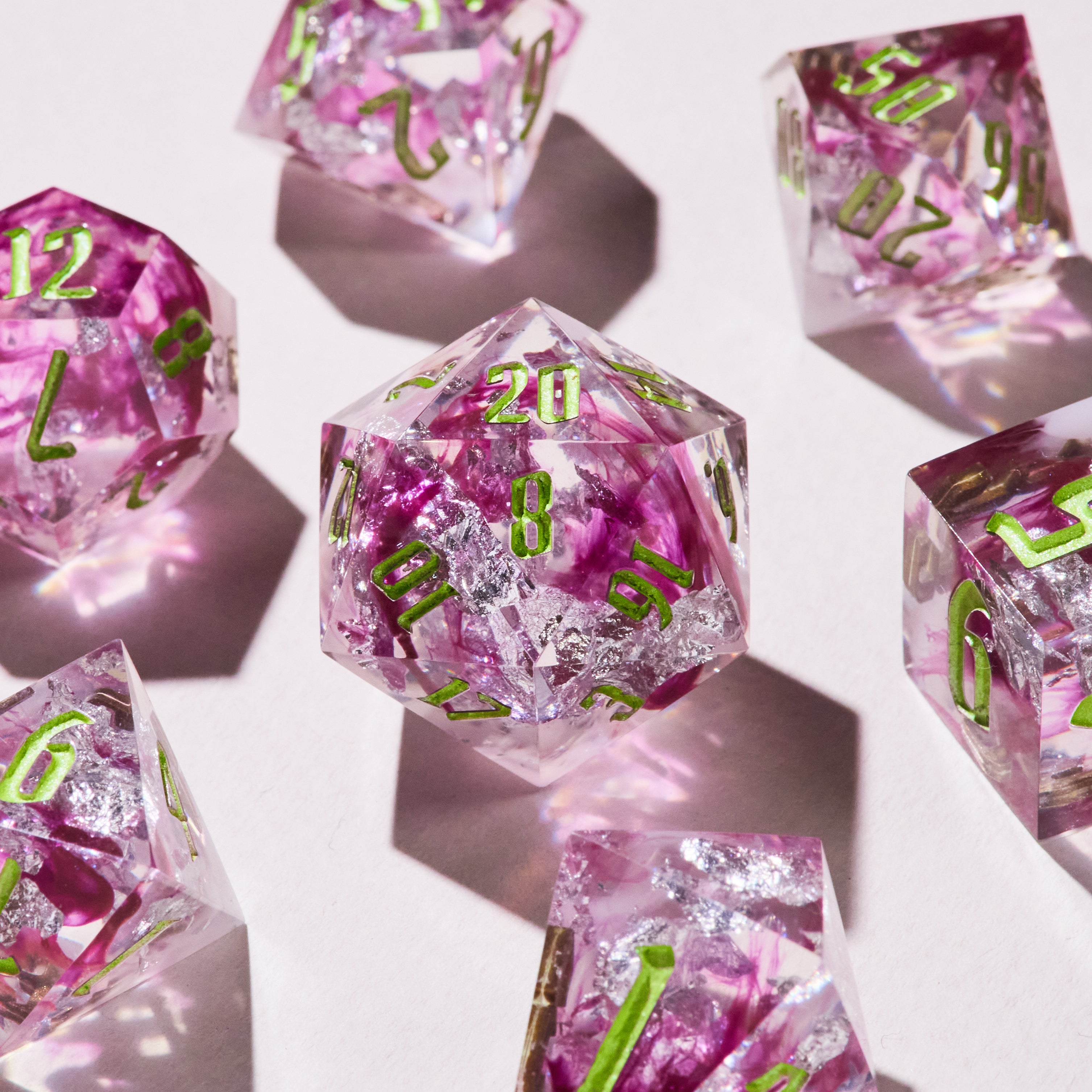 Roselight Crystals Dice Set