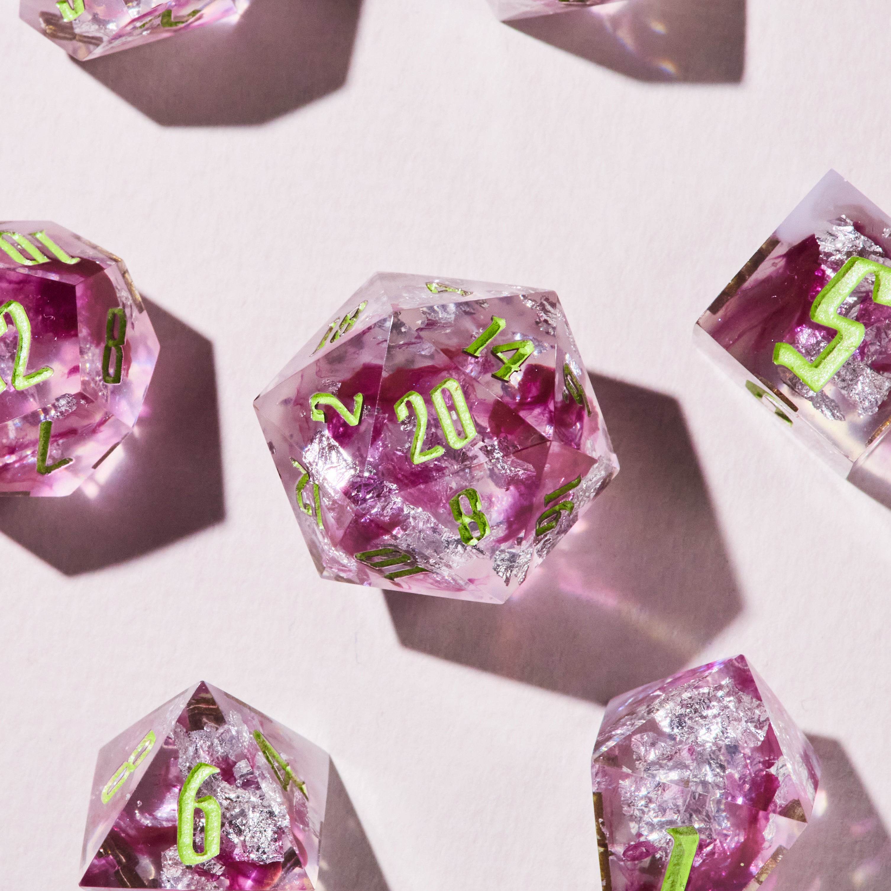 Roselight Crystals Dice Set