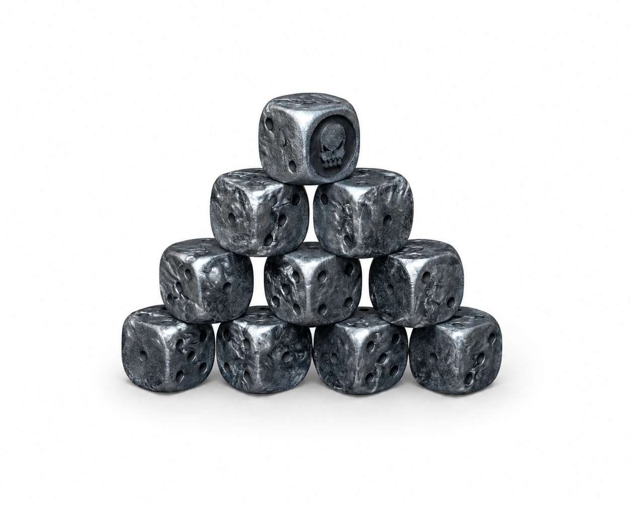 Shadowsteel Skull D6 Dice
