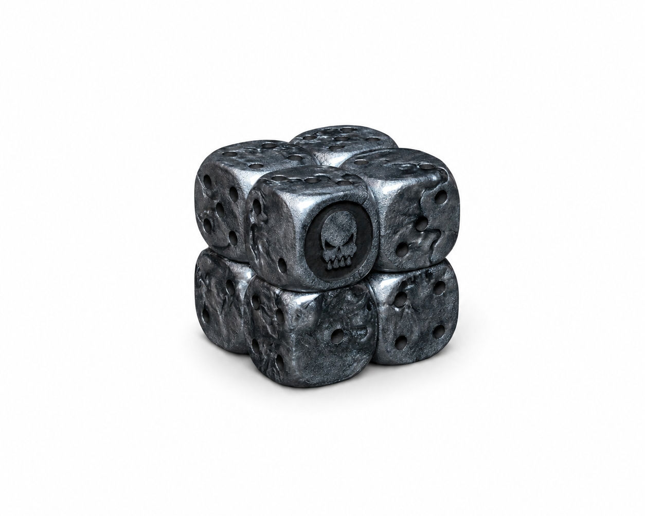 Shadowsteel Skull D6 Dice