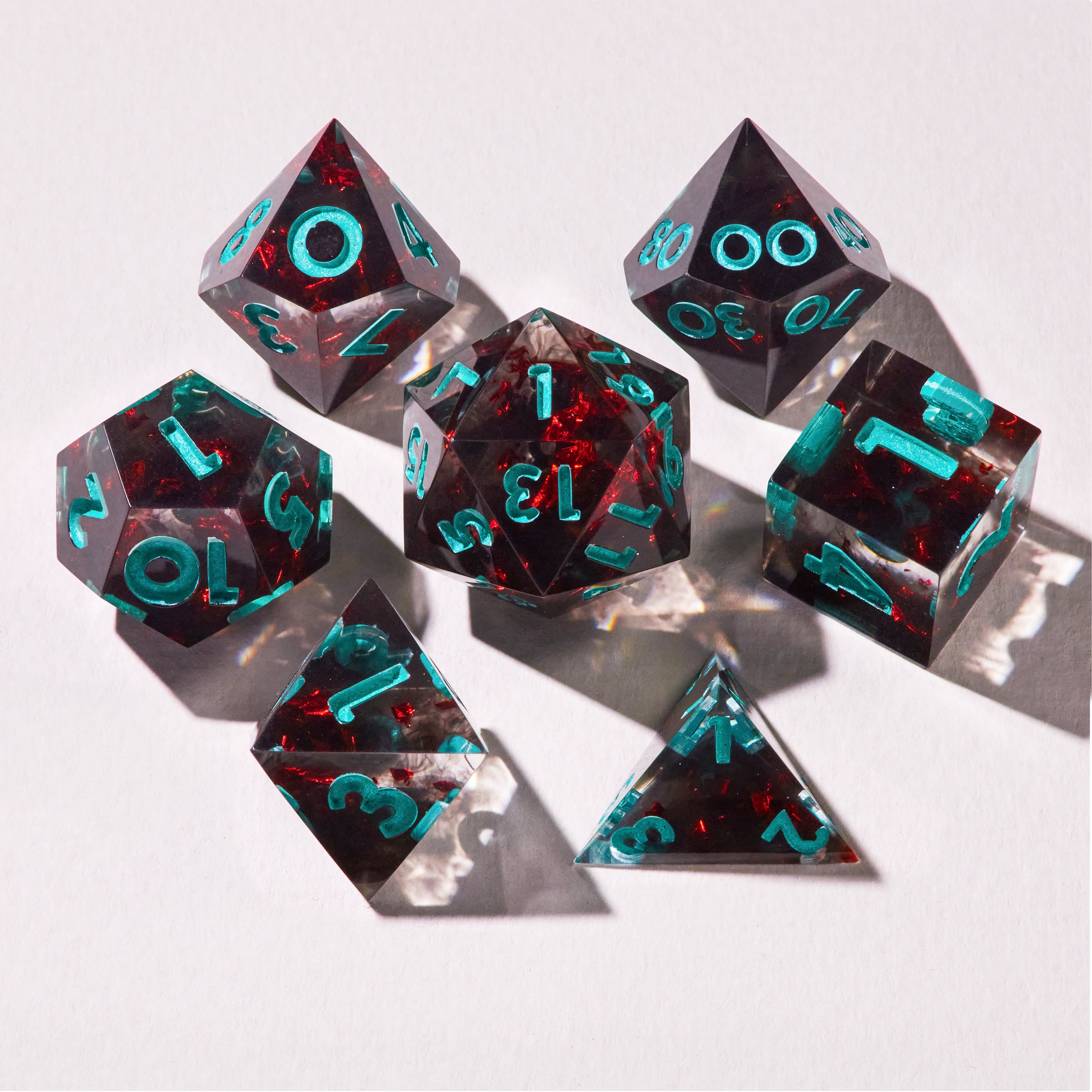 Dark Ruby Swirl Dice Set